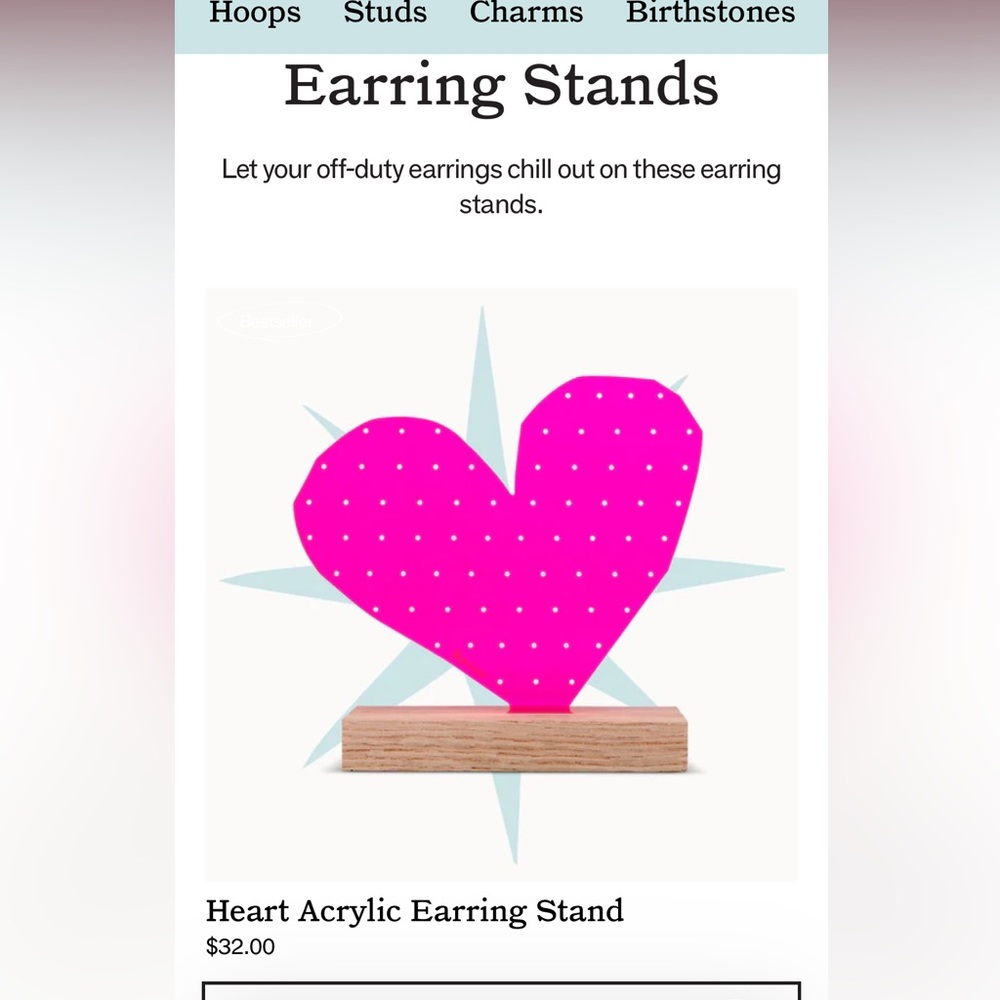 Rowan Heart Acrylic Earring Stand